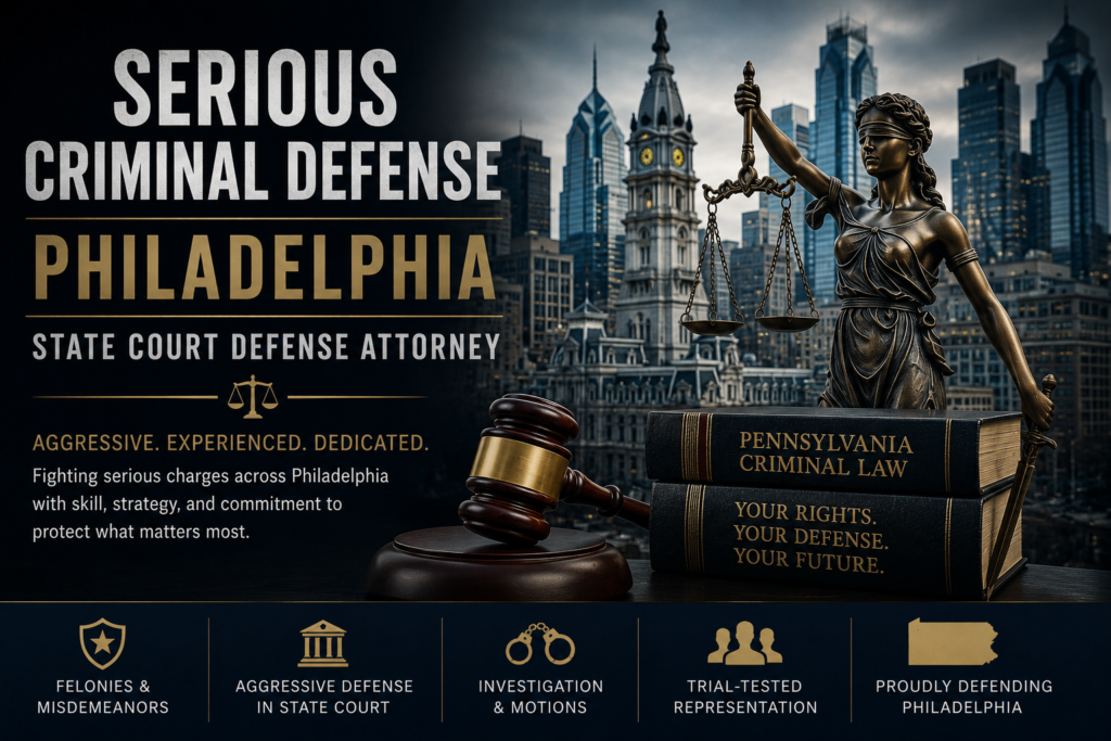 Philadelphia State Court Criminal Defense in Serious cases Serious Criminal Defense in Philadelphia