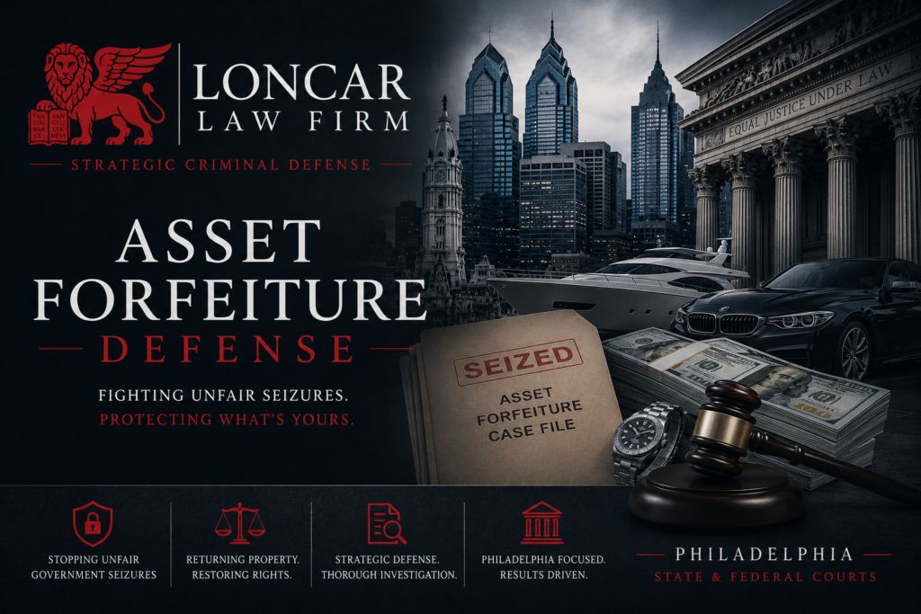 Asset Forfeiture Defense Loncar Law Firm Philadelphia | Loncar Law Firm, PC - Federal and State Criminal Defense Lawyer Philadelphia Asset Forfeiture Lawyer - Loncar Law Firm
