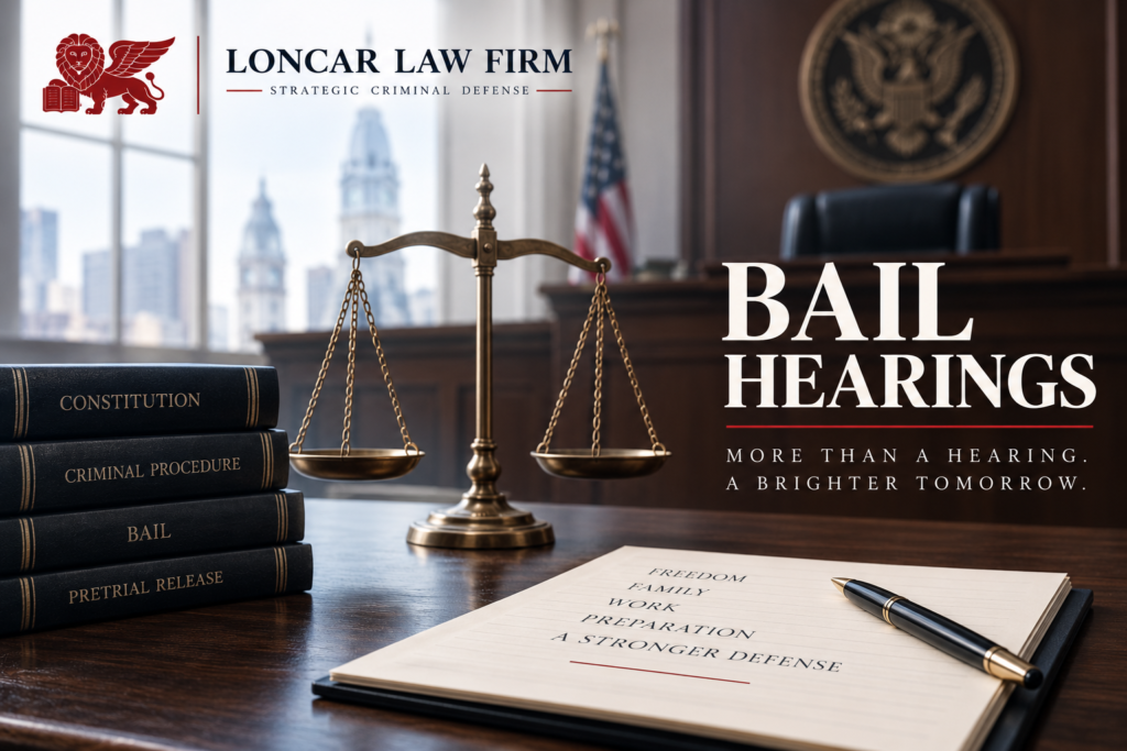 Bail Hearings | Loncar Law Firm, PC - Federal and State Criminal Defense Lawyer Bail Hearings and Detention Hearings - Philadelphia Criminal Defense Lawyer